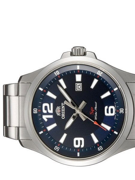 Orient Commander Quartz Watch with Vibrant Deep Blue Dial and Date #UNE1005D