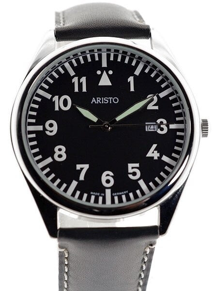Aristo Swiss Quartz Aviator Officer Watch with 42mm Case #4H156