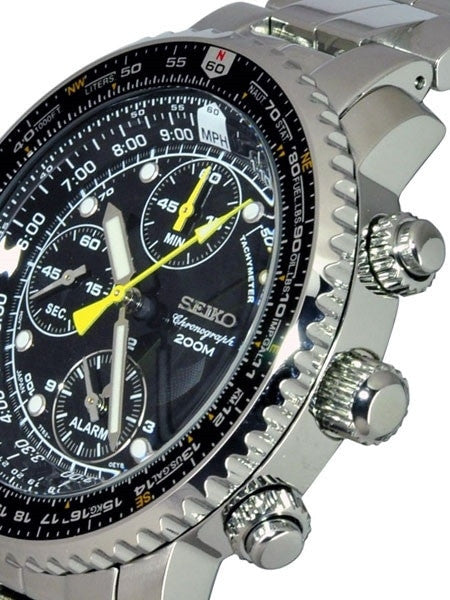 Scratch and Dent - Seiko SND991 Quartz Flightmaster Chronograph Watch with Alarm Function