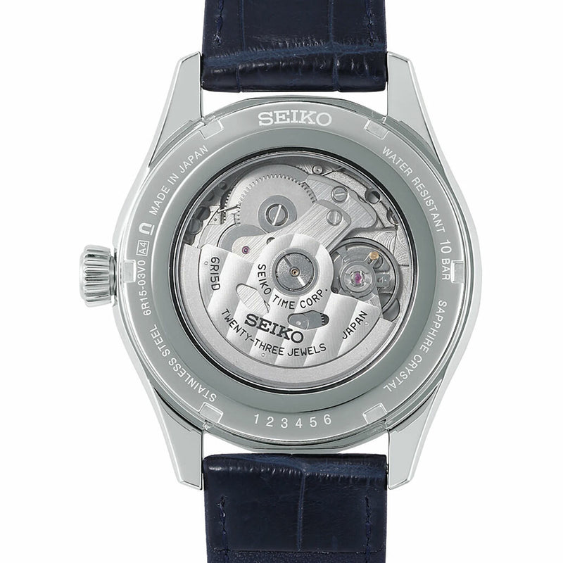 Seiko Presage Automatic Dress Watch with Blue Enamel Dial, AR Sapphire Crystal  #SARX053