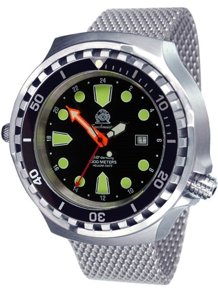 Tauchmeister T0309MIL XXL 1000-Meter, automatic diver watch with Milanese bracelet