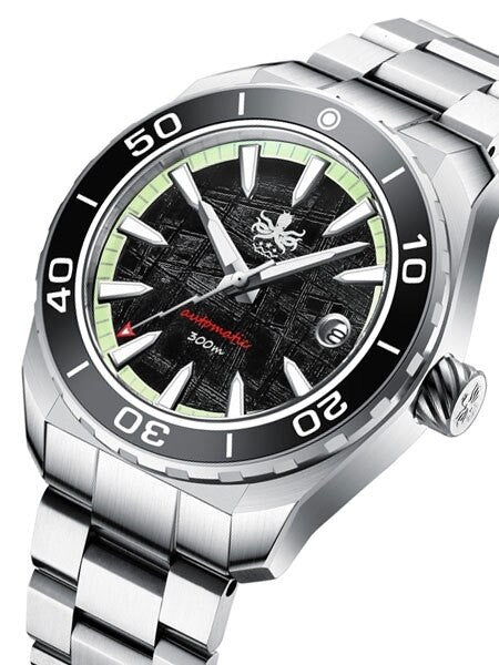 PHOIBOS Proteus 300-Meter Automatic Dive Watch with Meteorite Dial, AR Double Dome Sapphire Crystal #PY024E