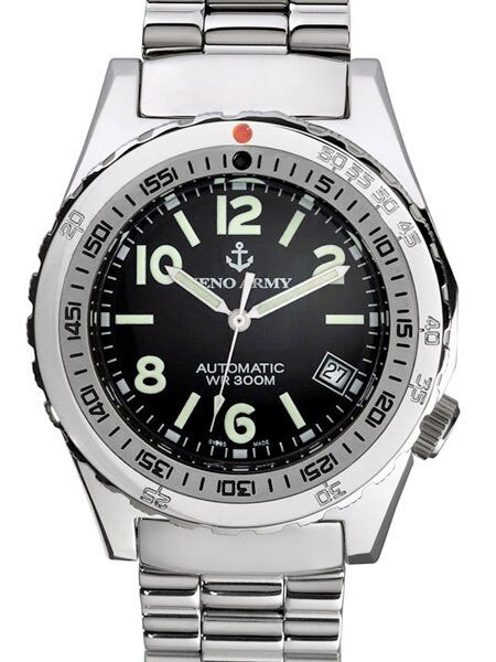 Zeno Army Dive Watch with Black Dial and Swiss ETA Automatic Movement #465N-A1M