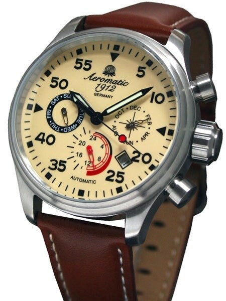 Aeromatic 1912 Automatic Calendar Watch with Cream Dial #A1425