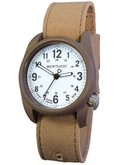 Bertucci DX3 Canvas Polycarbonate Unibody Watch, Sahara Comfort Band, White Dial - 11088