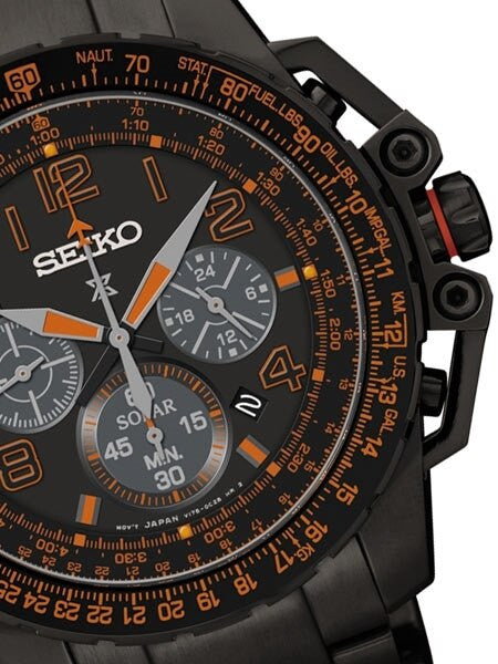 Seiko Prospex Solar Powered Quartz Flight Chronograph Watch, 24-Hour Sub-Dial #SSC277