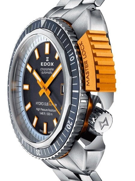 Edox Hydro-Sub Swiss Automatic Dive Watch with Edox MasterLock #80301-3NOM-NIN