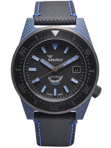 Squale 600 Meter Swiss Made Automatic Dive Watch with 42mm Carbon Fiber Case  #T183BL