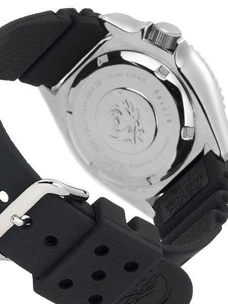 Scratch and Dent - Seiko Black 21-Jewel Automatic Dive Watch with Rubber Strap #SKX173-SND