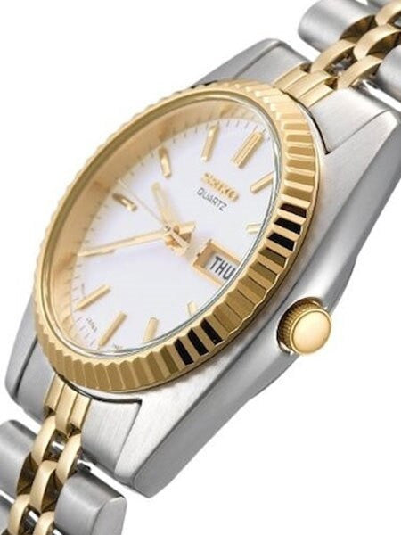 Seiko Two-Tone Women's Dress Watch with Goltone Hands and Markers #SWZ054
