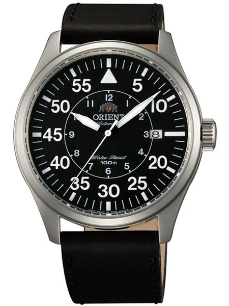 Scratch and Dent - Orient 21-Jewel Automatic Aviator Flight Watch with Black Leather Strap #ER2A003B 1