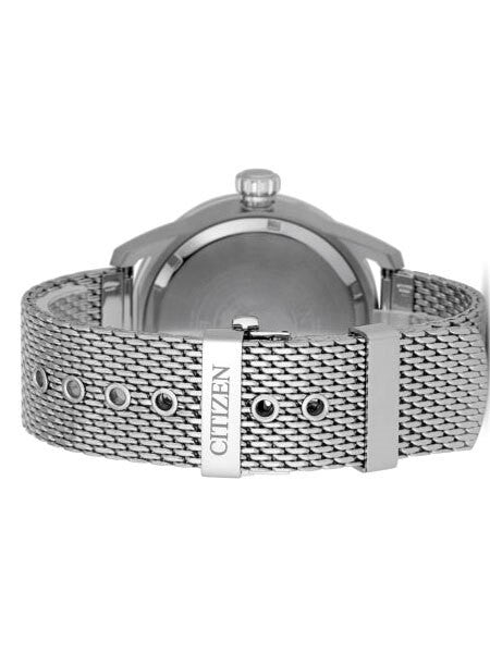 Citizen Eco-Drive Black Dial Pilot Watch with Mesh Bracelet #AW1360-55E