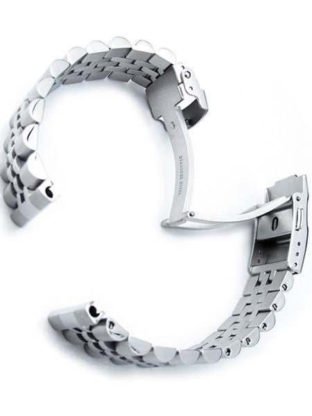 Strapcode 22mm Super-J "Louis" 316L Stainless Steel Watch Bracelet with Straight Ends #SS221803B020S
