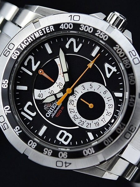 Planet Orient 21-Jewel Automatic with Power Reserve and Stainless Steel Bracelet #FM00001B