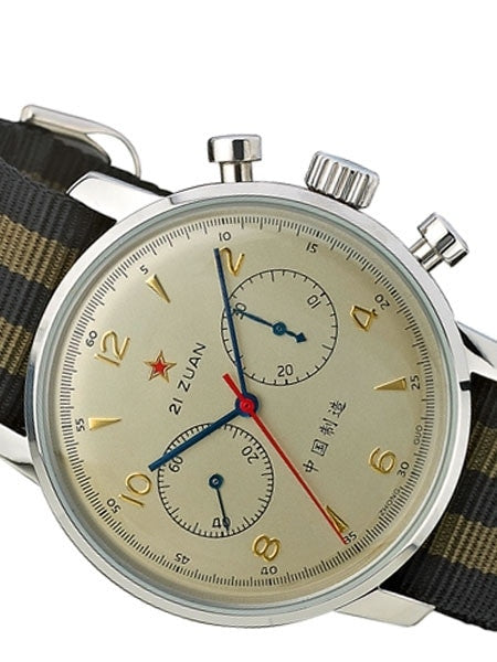 Seagull 1963 Hand Wind Mechanical Chronograph with Nylon Strap