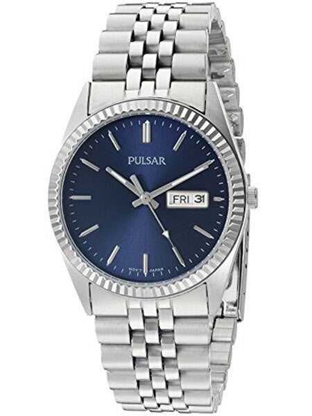Pulsar Quartz Watch with 37mm Case, Vibrant Blue Dial #PXF303