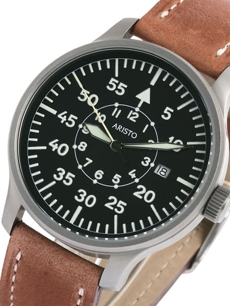 Aristo 3H80 42mm Quartz Pilot's Watch with Sandblasted Case