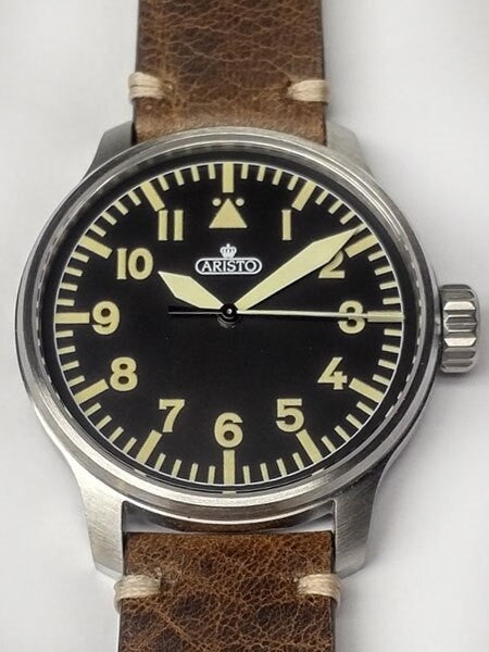 Aristo 42mm Swiss Automatic Aviator Watch with Sapphire Crystal #7H102