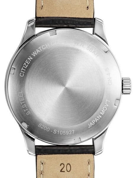 Citizen Automatic White Dial Watch with Black Leather Strap #NH8350-08A
