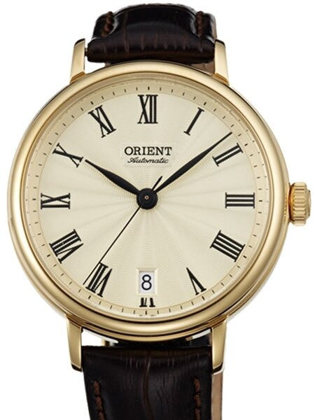 Orient Soma Automatic Dress Watch with Guilloche-Style Dial and Goldtone Case #ER2K003C