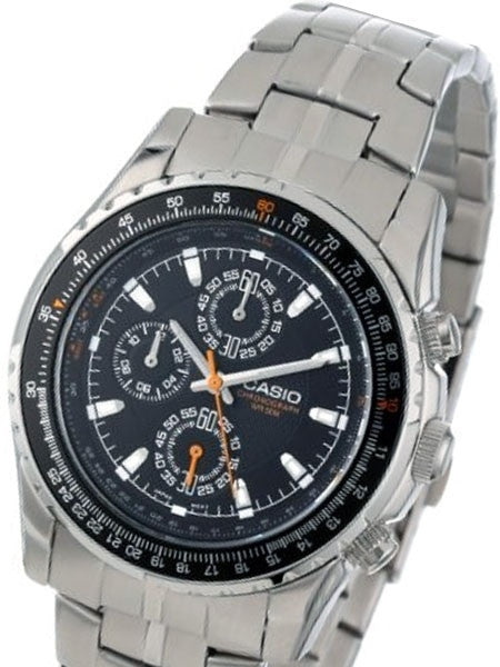 Casio Slide Rule Bezel Analog Chronograph Watch, Stainless Steel Bracelet #MTP-4500D-1AV