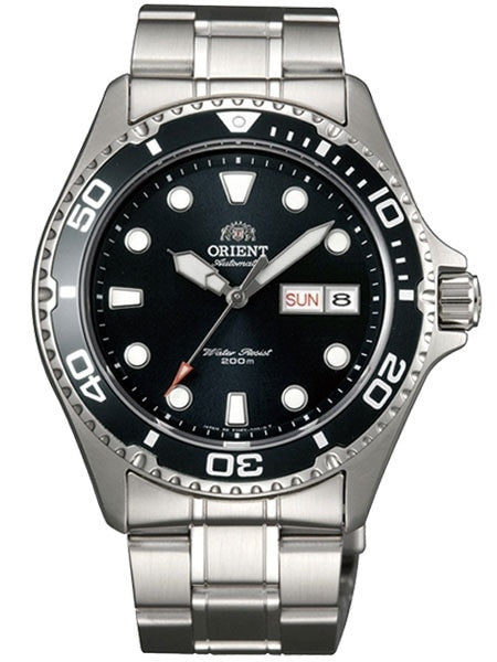 Scratch and Dent - Orient Ray II Black Dial Automatic Dive Watch with SS Bracelet #AA02004B 3