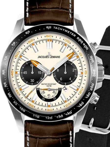 Jacques Lemans Liverpool 48MM Chronograph with Additional Nylon Strap #1-1756B