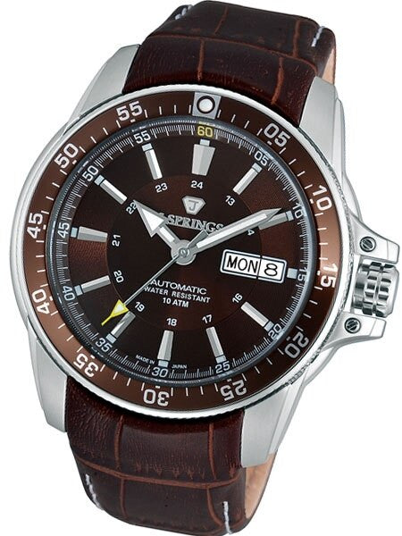 J. Springs Automatic 21-Jewel Sport Watch with Day and Date, Brown Dial #BEB098