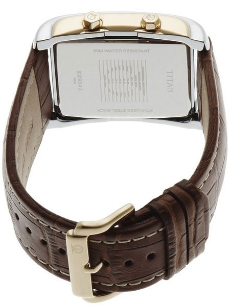 Titan Two-tone, Dual-Time Dress Watch with Precision Quartz Movement  #9309BL01