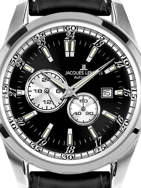 Jacques Lemans 44mm Liverpool Automatic Watch with a 24 Hour Sub-Dial #1-1774A
