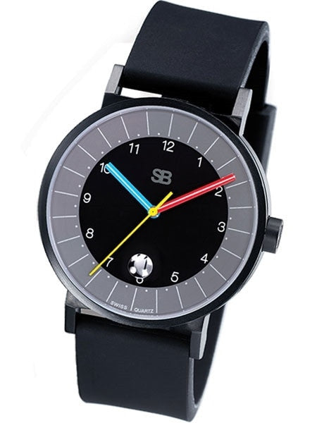 SB Swiss Quartz Watch with a 42mm Black Ion SS Case and a Sapphire Crystal #SB14.1-B