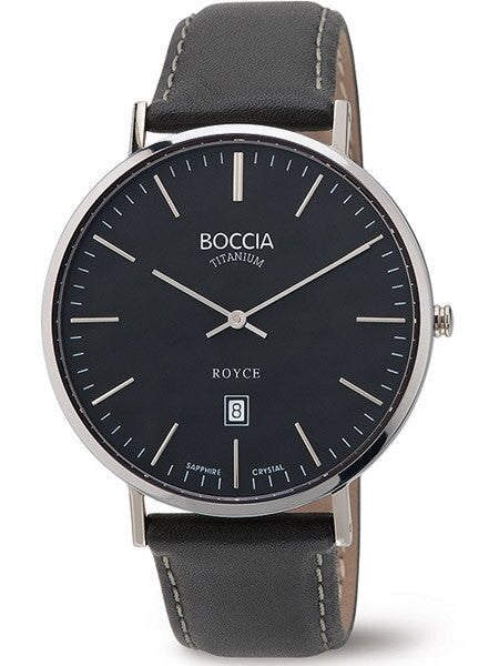 Boccia Mens Thin Quartz Watch with 42mm Titanium Case and a Sapphire Crystal #3589-02
