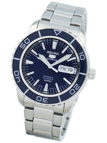 Seiko 41mm Sports 5, 23-Jewel Automatic Watch with Day and Date Window #SNZH53J1