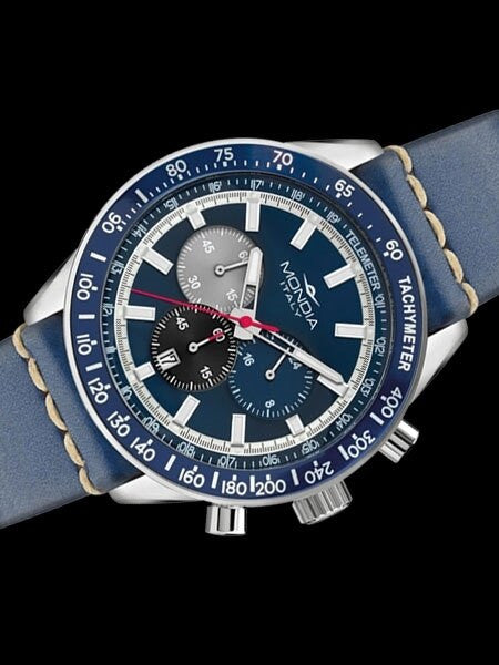 Mondia Madison Quartz Chronograph Watch with 24-Hour Sub-Dial #MI710SS-03BL-CP