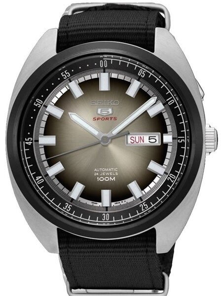 Seiko Sports 5 Automatic 24-Jewel Watch with a 44mm Turtle-Style Case #SRPB23K1
