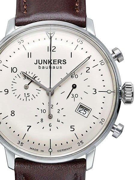 Junkers Bauhaus Quartz Chronograph Watch with Domed Hesalite Crystal #6086-5
