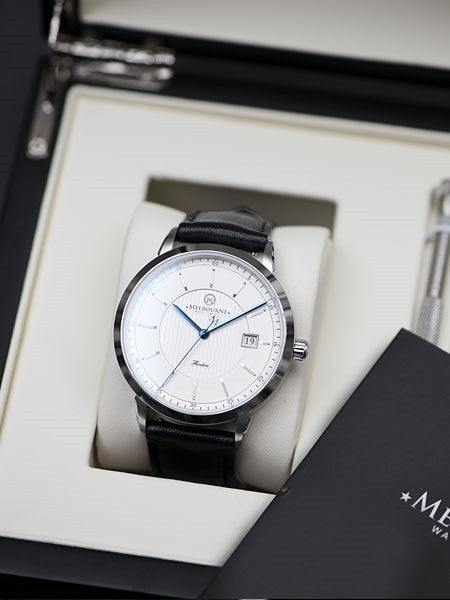 Melbourne Flinders Swiss Automatic Dress Watch with White Dial, Sapphire Crystal #FL.40.A.3HD.05