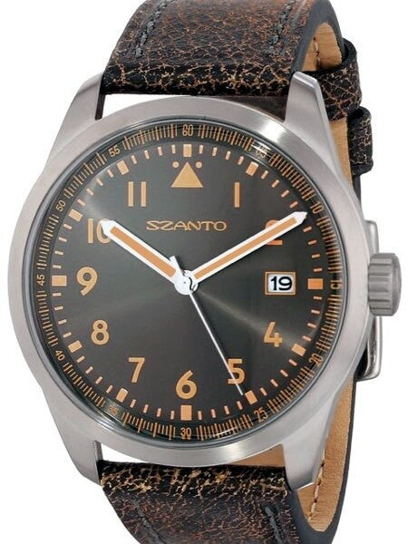 Szanto 46mm Stainless Steel, Vintage Inspired Military Watch #2201