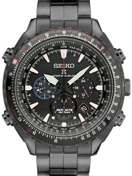 Seiko Prospex Radio Sync, Solar Powered, Chronograph, World Time Watch with Black Ion Case #SSG007
