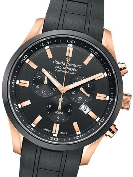 Claude Bernard Aquarider Black Dial Chronograph Dive Watch #10222-37RNCA-NIR