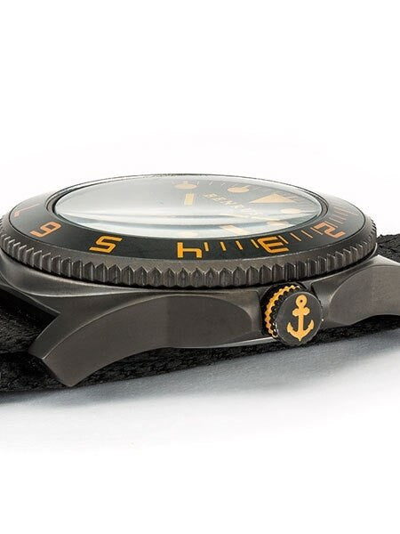 BENRUS 44mm Gun-Metal Stainless Steel, Military-Inspired Quartz H6 Watch #BR012B