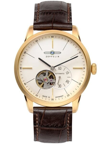 Graf Zeppelin Flatline Automatic Open-Heart Watch with Small Seconds #7362-1