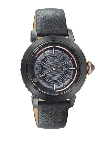 Titan HTSE Ladies Solar Powered Quartz Watch with Black PVD Case and Leather Strap #2525KL01