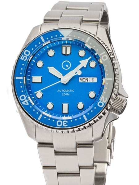 Islander Automatic Dive Watch with Solid-Link Bracelet, AR Sapphire Crystal, and Luminous Sapphire Bezel Insert #ISL-09