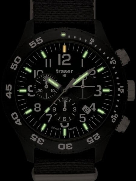 Traser Officer Pro Chronograph with Tritium Illumination and 12-Hour Totalizer #102355