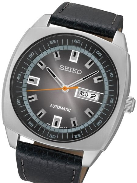 Seiko Recraft Series Automatic Watch with 43.5mm Case, Black Leather Strap #SNKN01