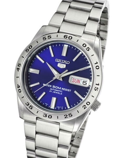 Seiko 5 Automatic Blue Dial Watch with Stainless Steel Bracelet #SNKD99K1
