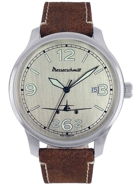 Messerschmitt 42mm Stainless Steel Case with Swiss Quartz Movement #ME42-ALU-L