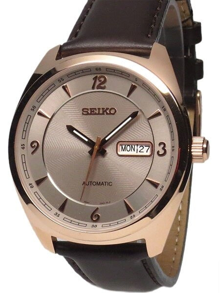 Seiko Recraft Series Automatic Watch with 43.5mm Case, Brown Leather Strap #SNKN72
