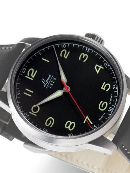 Laco Classic Black Automatic Watch with 42mm Case and Sapphire Crystal #861610
